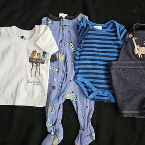 Kids One Piece Set - Blue, White, and Gray